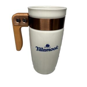 Tillamook Cheese Factory Unique Brass & Wood Coffee Mug